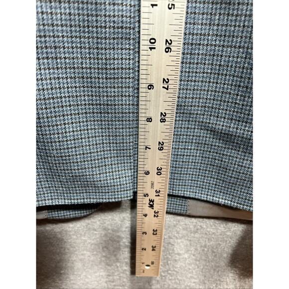 VGT Lauren Ralph Lauren Grey Blue Poly Rayon Blend Plaid Sport Blazer Size 44R - Picture 11 of 11